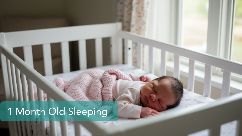 1 month old baby sleeping in crib