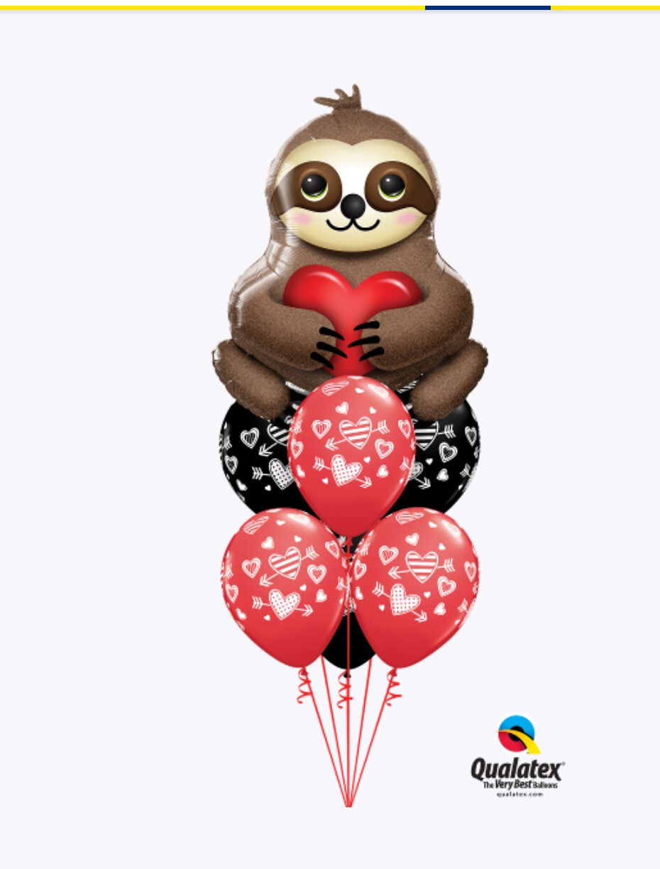 I love you Sloth Balloon Bouquet