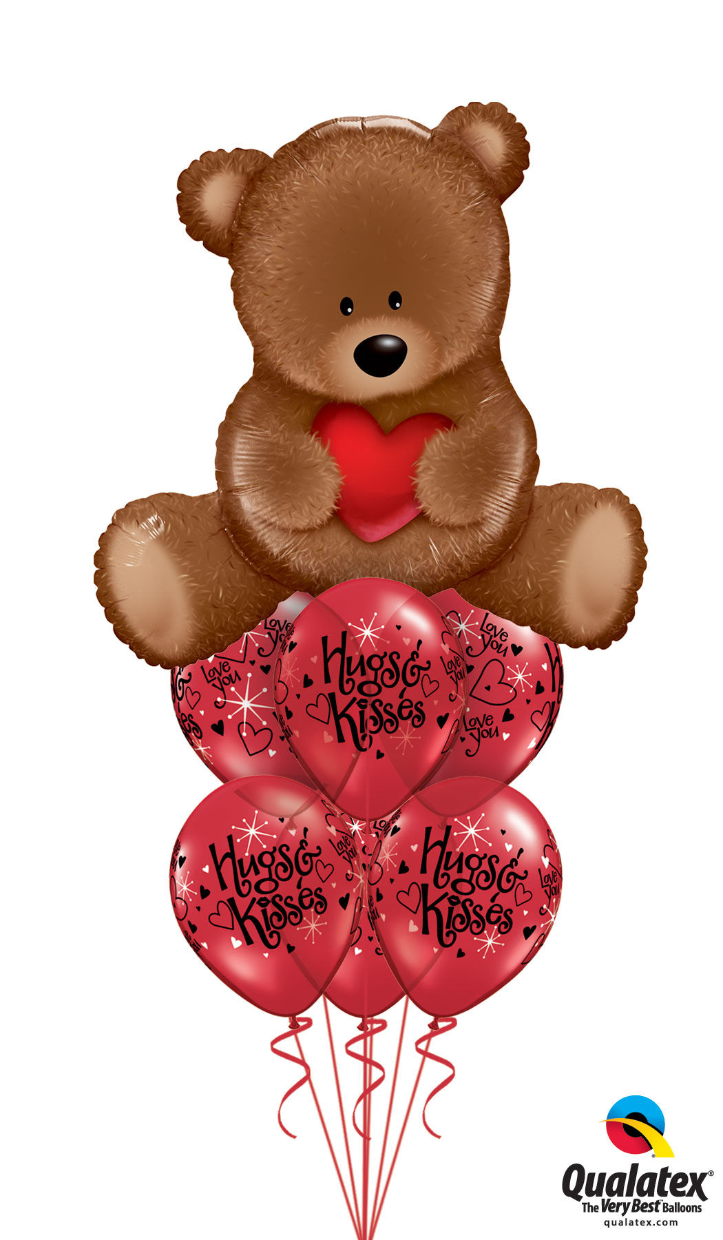Hugs & Kisses Teddy Bear Balloon Bouquet