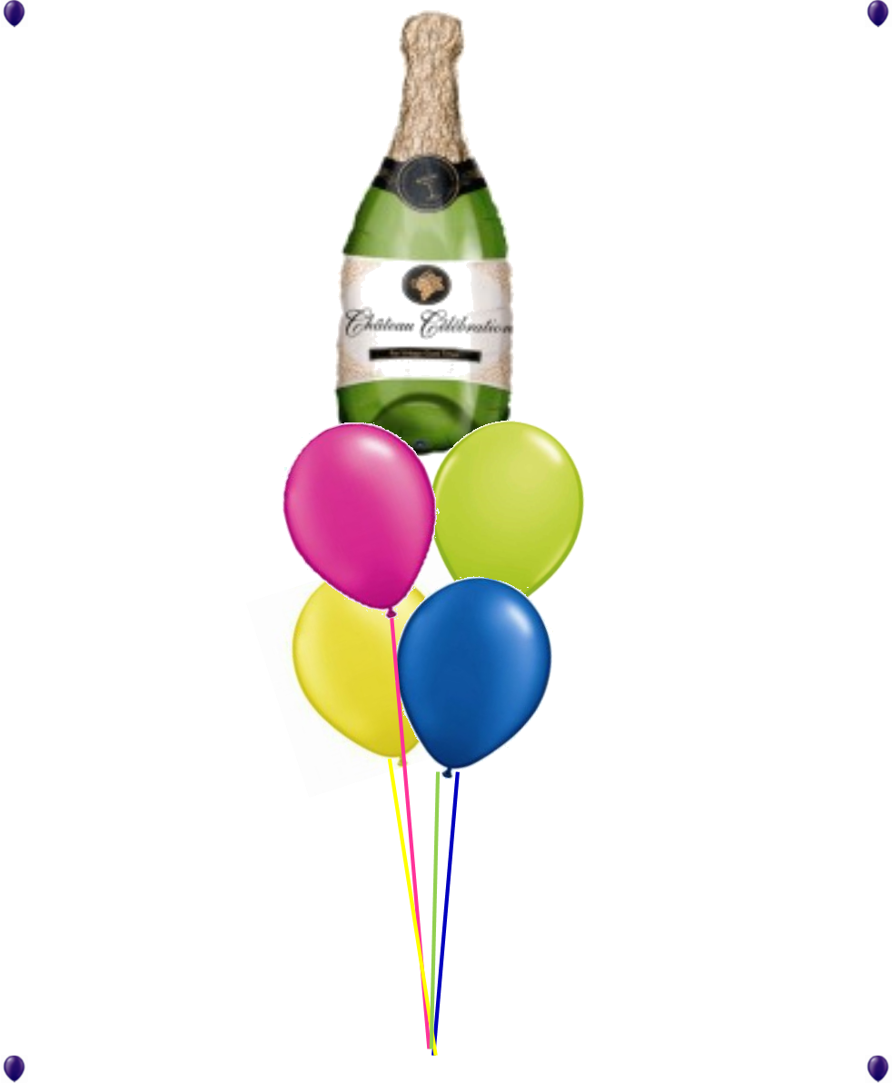 Champagne Bottle Balloon Bouquet