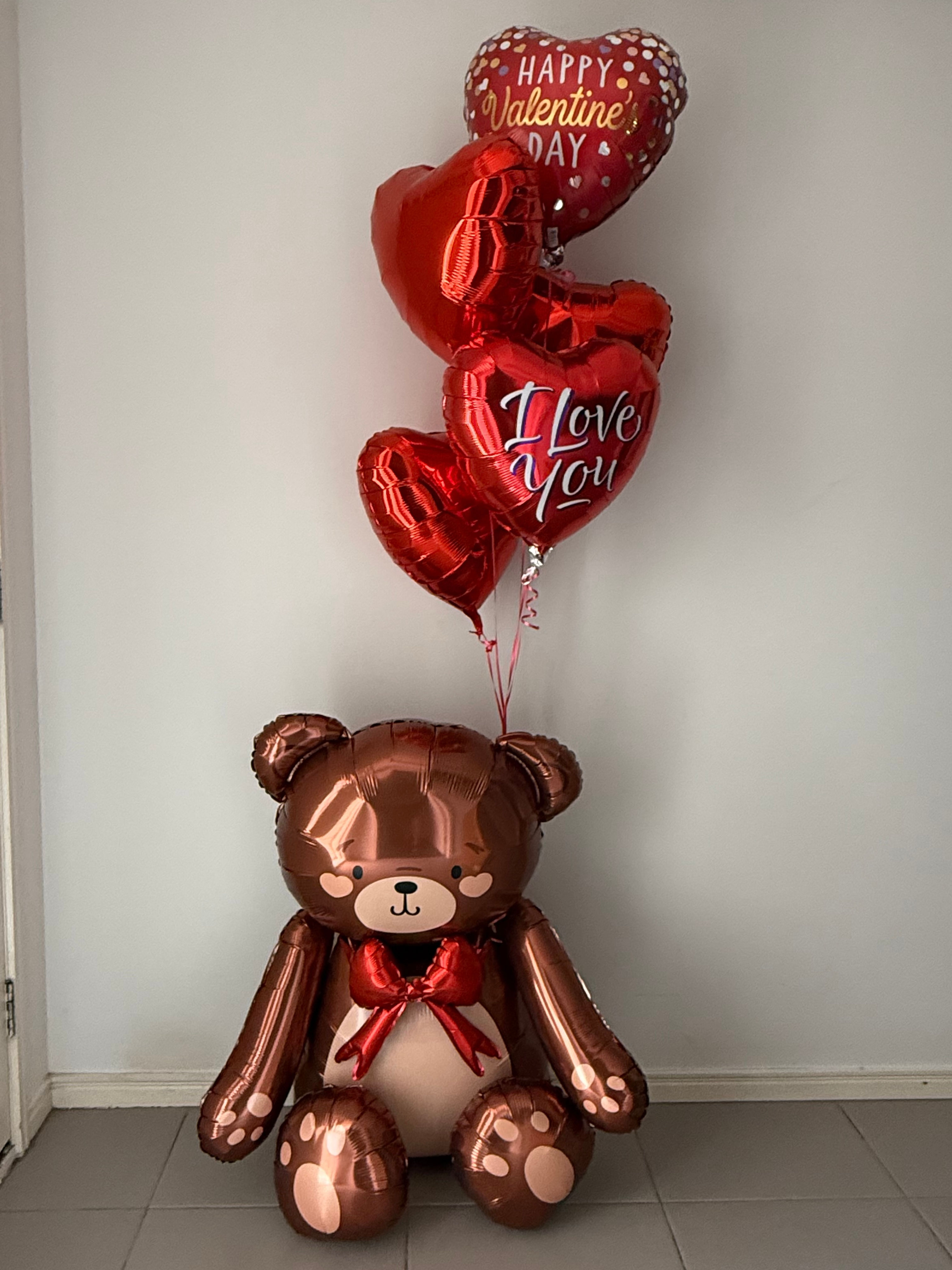 Teddy & Hearts Balloon Bouquet