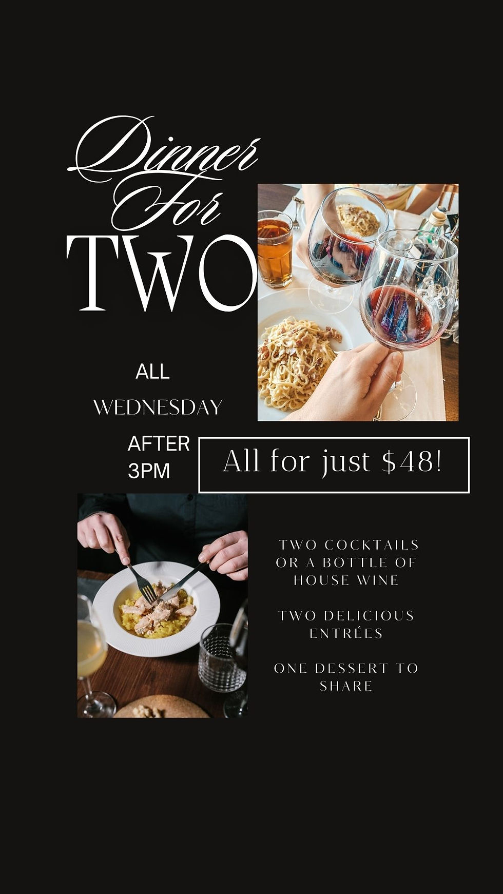 Historia de Instagram Cena con Vino Fotográfico Negro (1080 x 1080 px) (Your Story).jpg