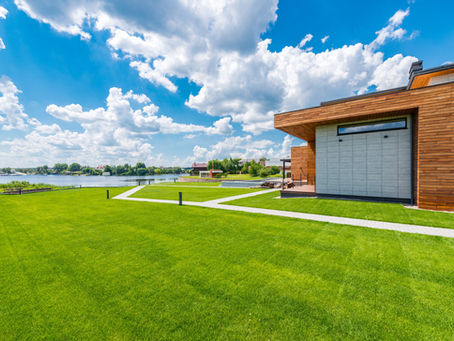California Trimmer reel mower maintaining a healthy lawn during summer with clean striping and consistent grass growth.