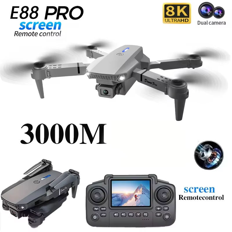 Thumbnail: New Upgrade E88 Drone Remote Control with Screen Dual Camera Optical Flow Locali