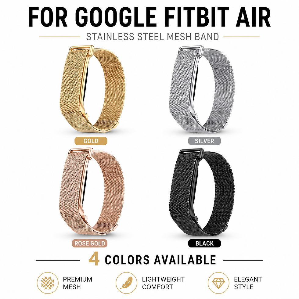 Thumbnail: For Google Fitbit Air Metal Loop Magnetic Strap Stainless Steel Mesh Replacement