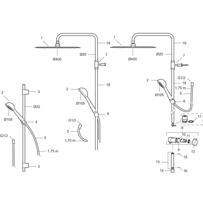 Mora One Luxury Shower System Challis Showers