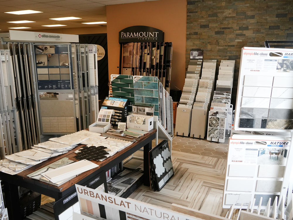 backsplash and tile flooring showroom