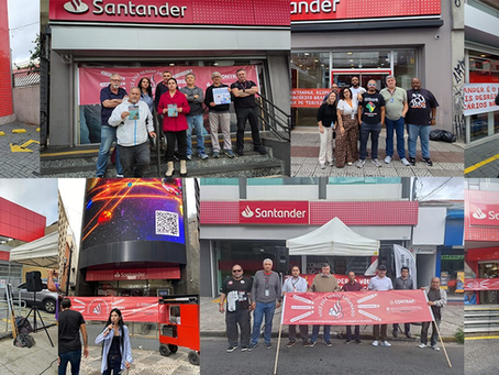 Santander amplia lucros às custas de fraudes, fechamento de postos de trabalho e precarização do atendimento.