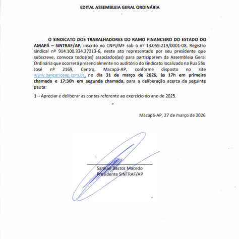 EDITAL ASSEMBLEIA GERAL ORDINÁRIA