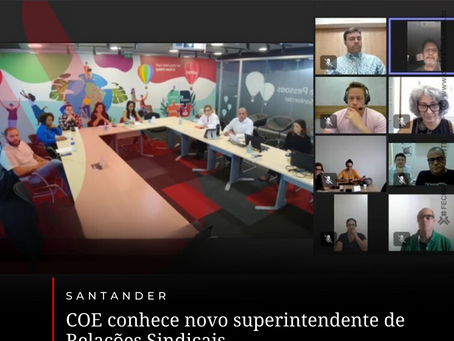 Santander apresenta novo superintendente de Relações Sindicais para COE