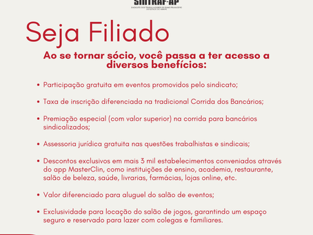 Seja filiad@ do Sintraf-AP e tenha acesso a benefícios e sorteios em dinheiro