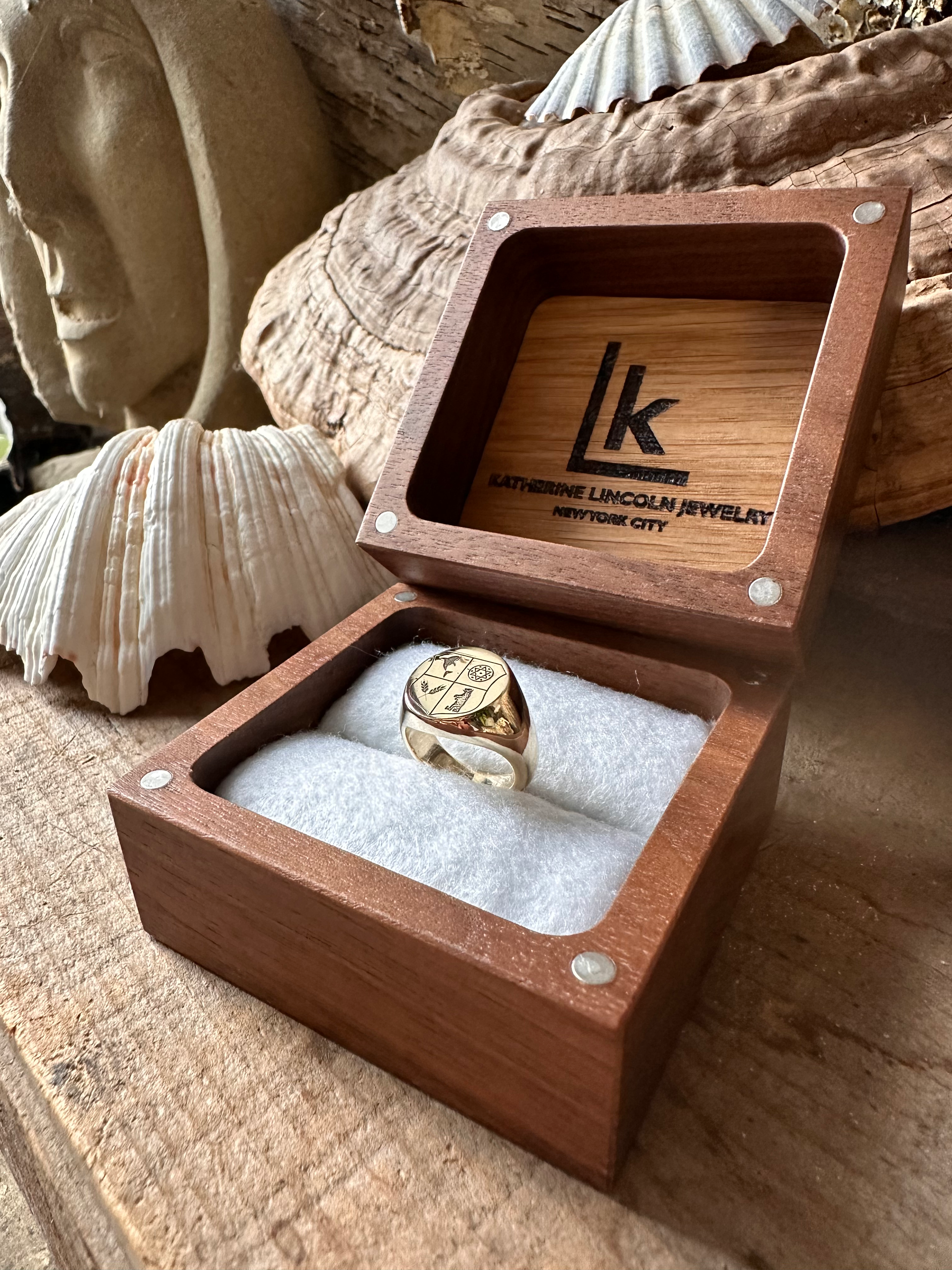 Heirloom Signet Ring with Engraved Family Crest