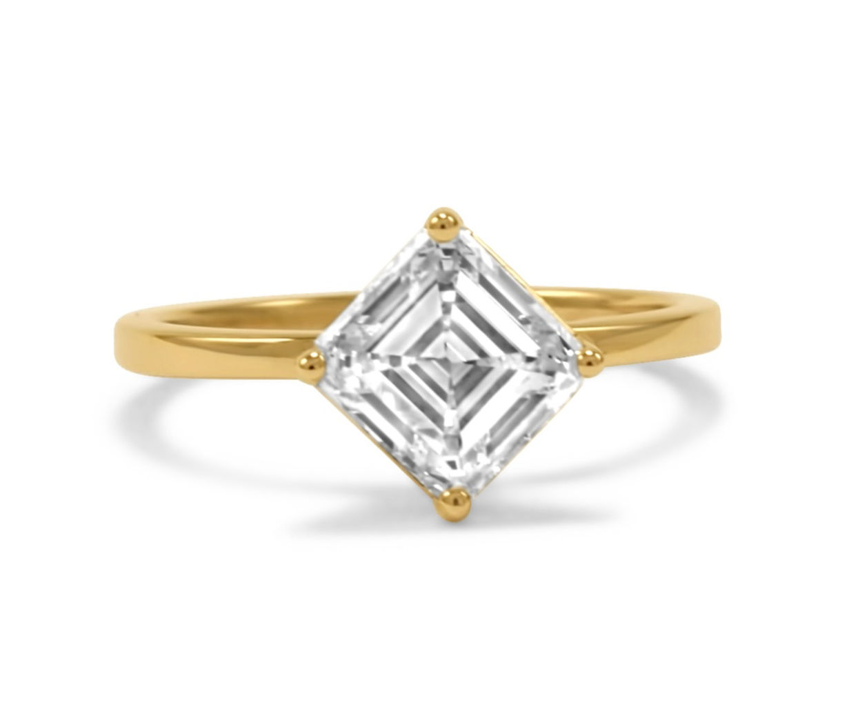 Asscher Cut Diamond in Slender Setting