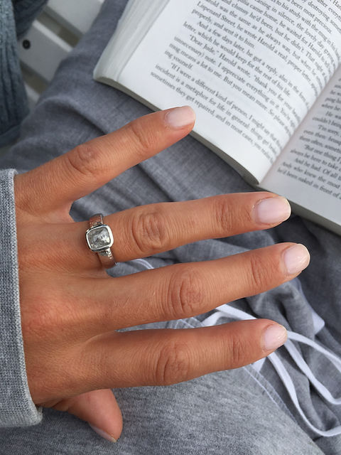 Salt and Pepper Salt and Pepper Diamond in Hammered Platinum