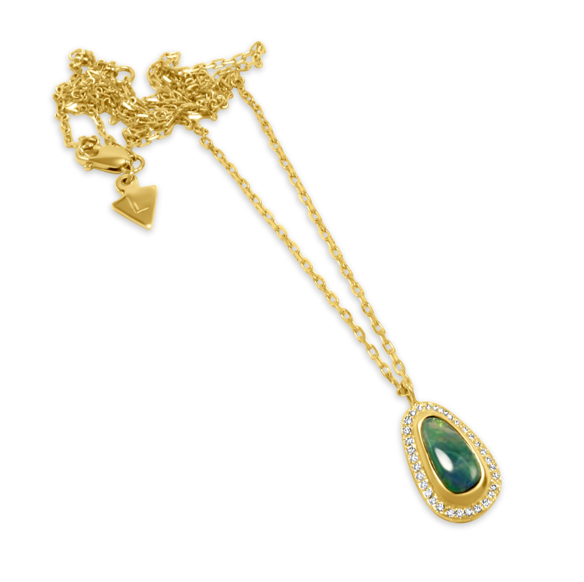 opal necklace, opal and diamond necklace, opal gold necklace, jewelry gift, custom jewelry, katherine lincoln