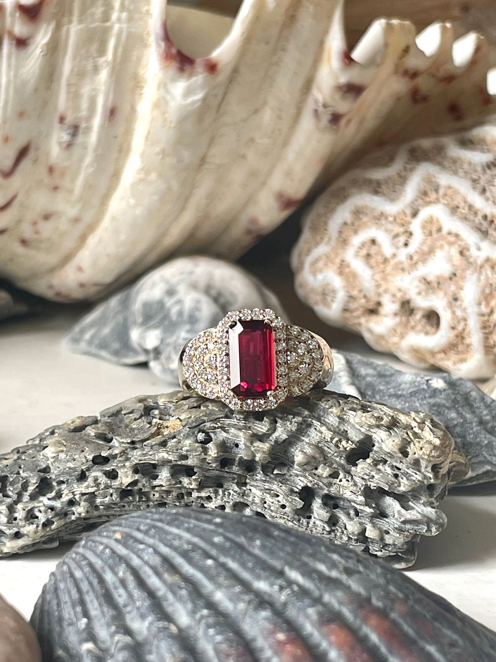 Double Ellipse and Ruby Ring