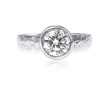 Organic Platinum Textural Engagement Ring