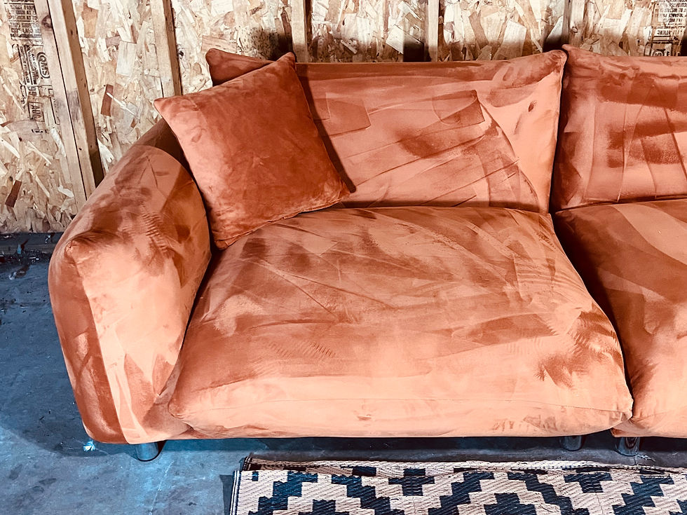 Thumbnail: Burnt Orange Velvet Sofa