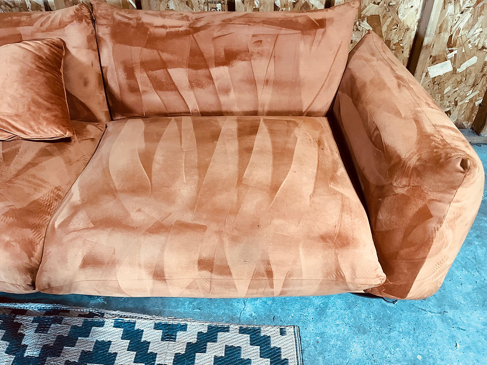 Thumbnail: Burnt Orange Velvet Sofa