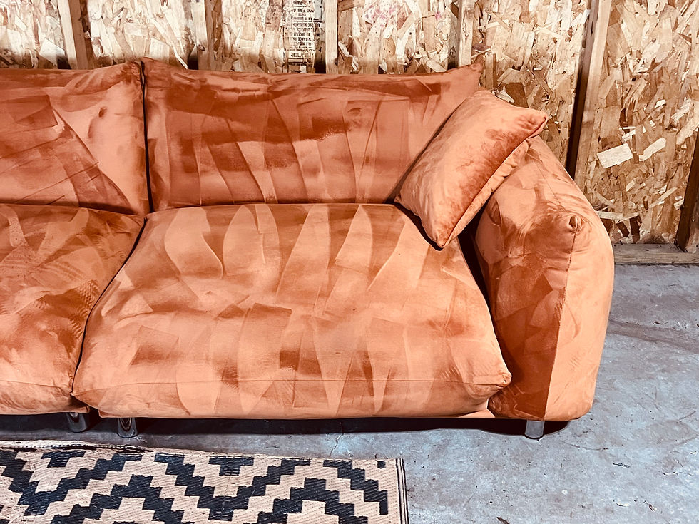 Thumbnail: Burnt Orange Velvet Sofa