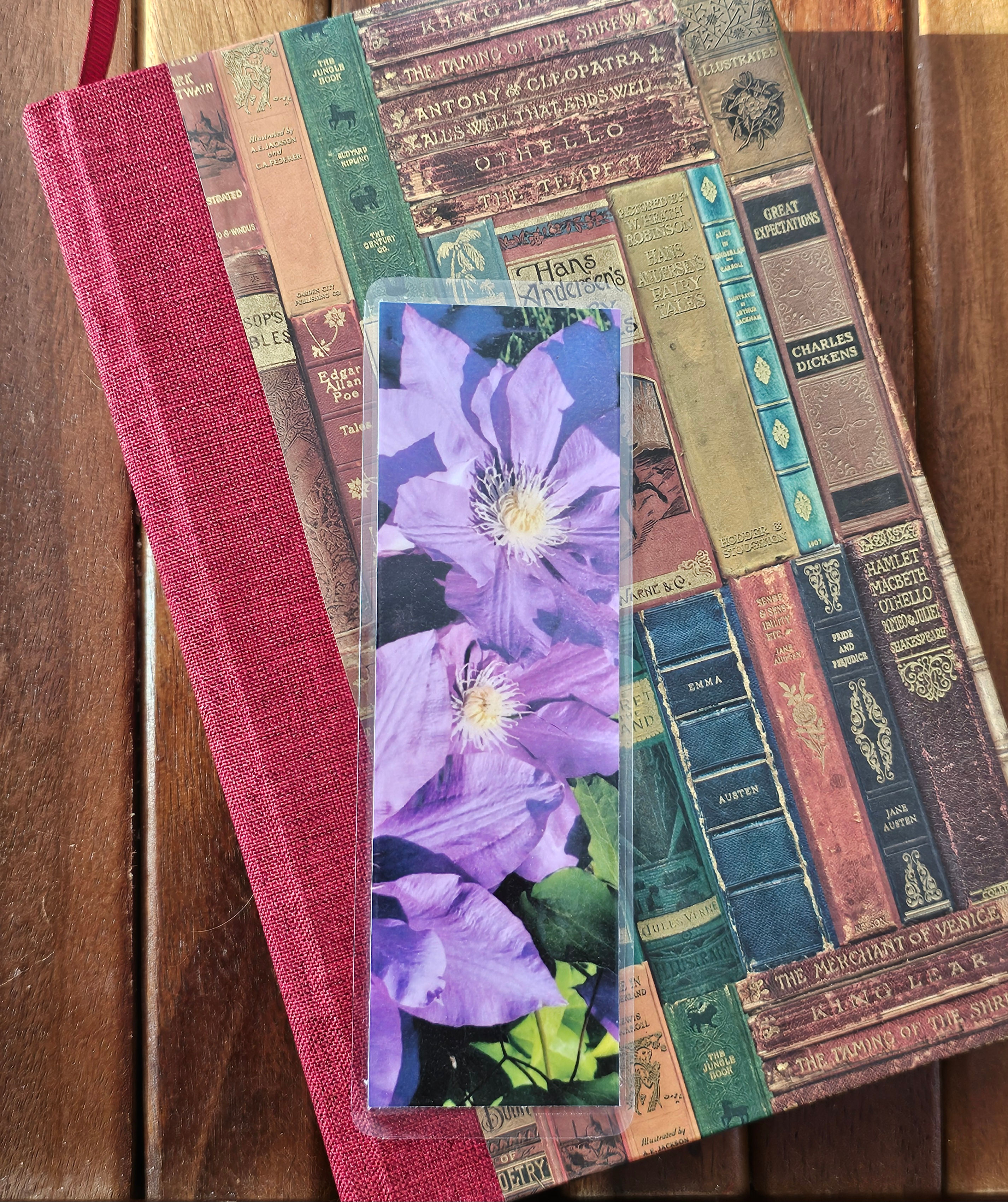 Pretty Purple Clematis, Laminated Bookmark To Hold Your Place 