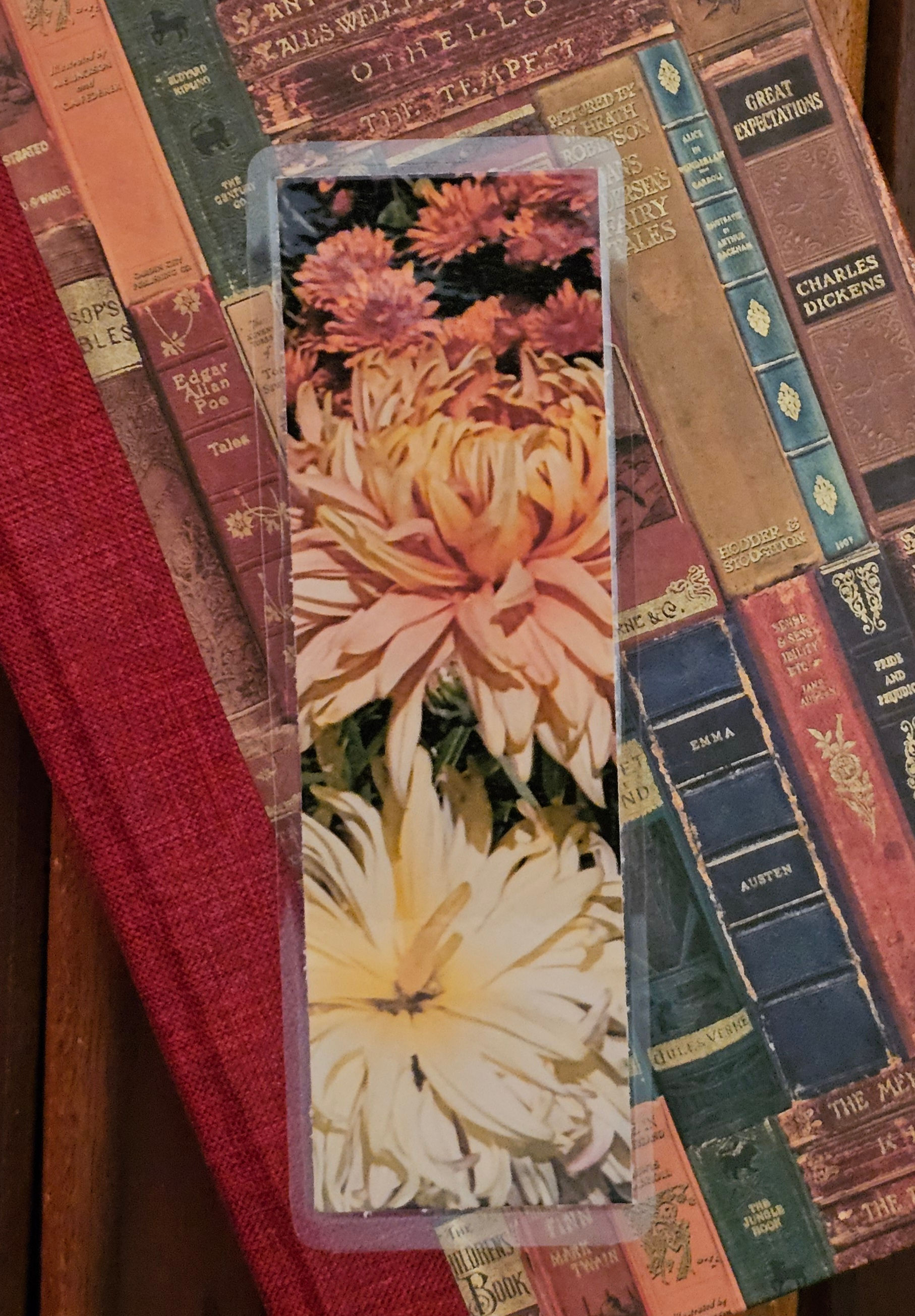 Gorgeous Fall Colors, Chrysanthemums, Laminated Bookmark To Hold Your Place