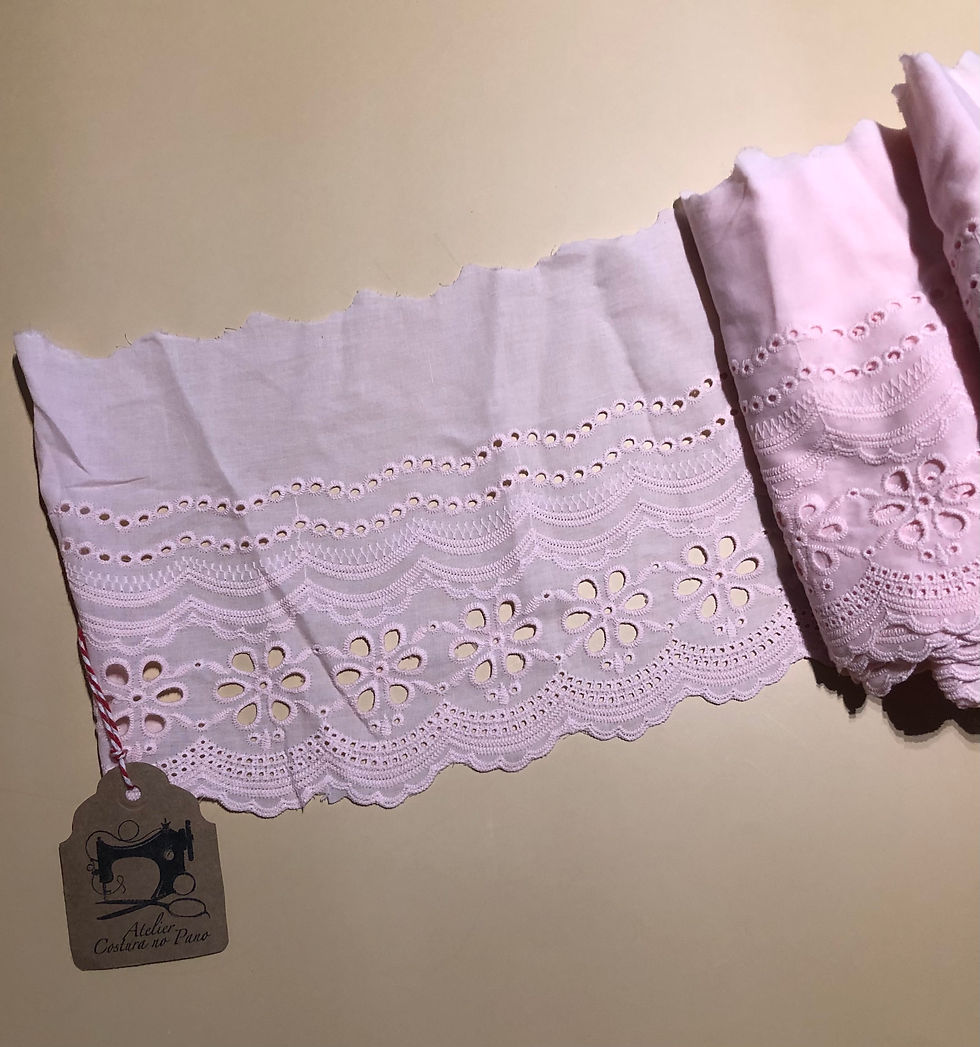 Miniatura: Renda 100% algodão, 20 cm de largura