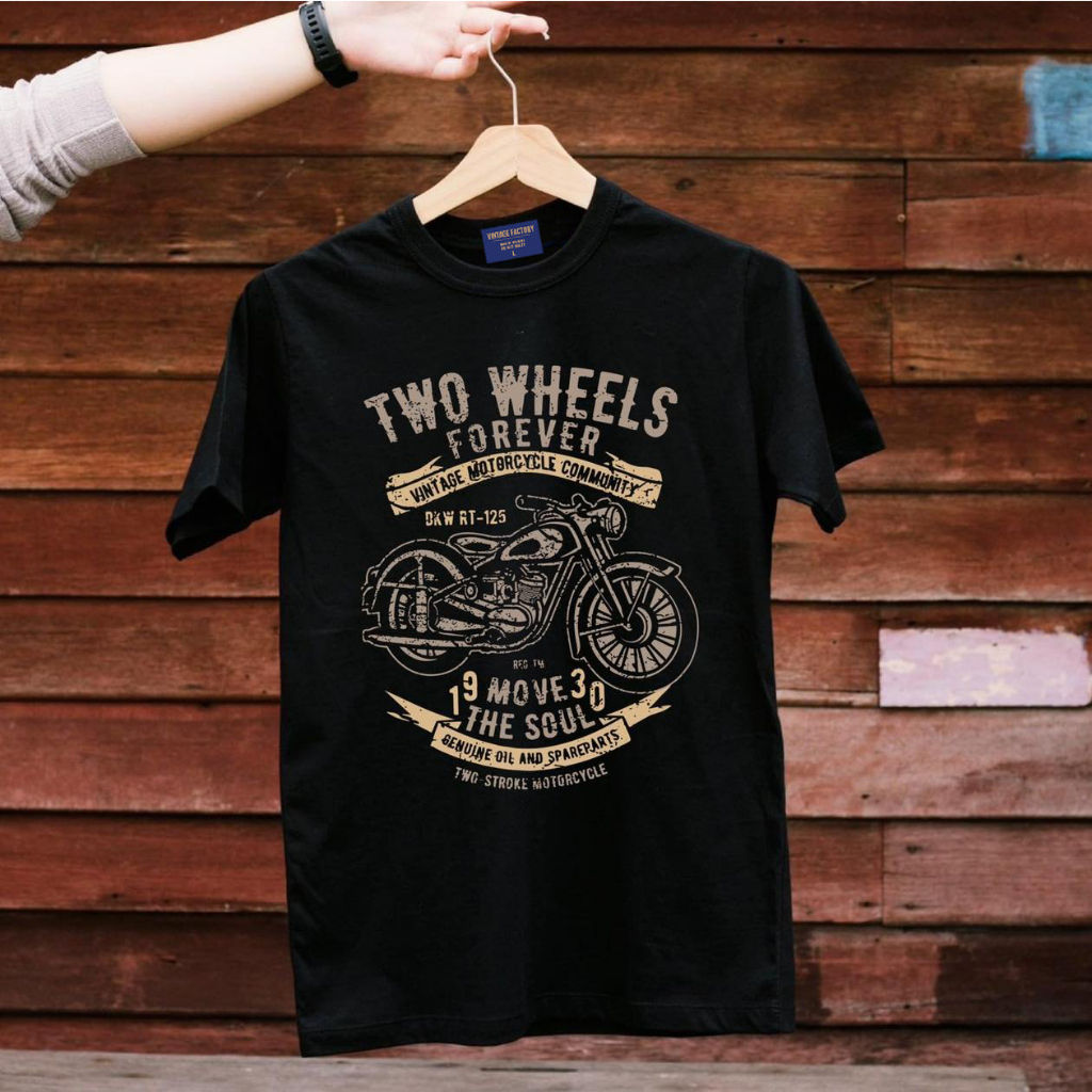 เสื้อยืด TWO WHEELS - ผ้า Cotton100%