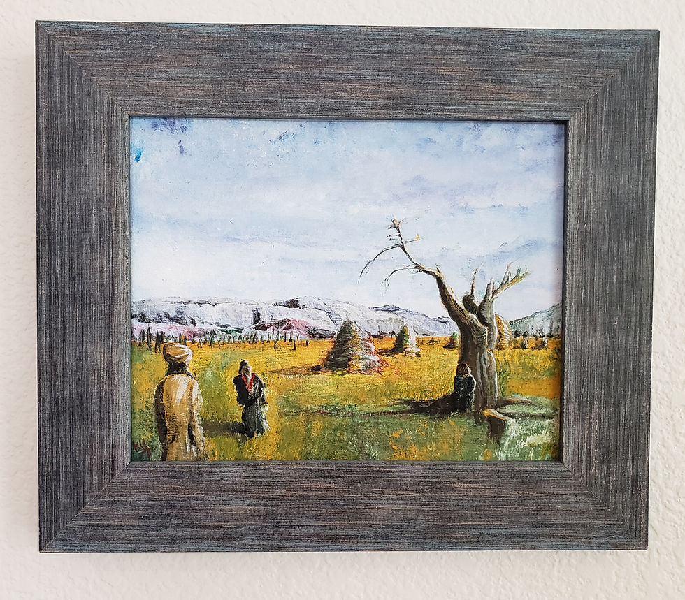 11.5 X 13.5-inch acrylic painting of Genesis 14.3