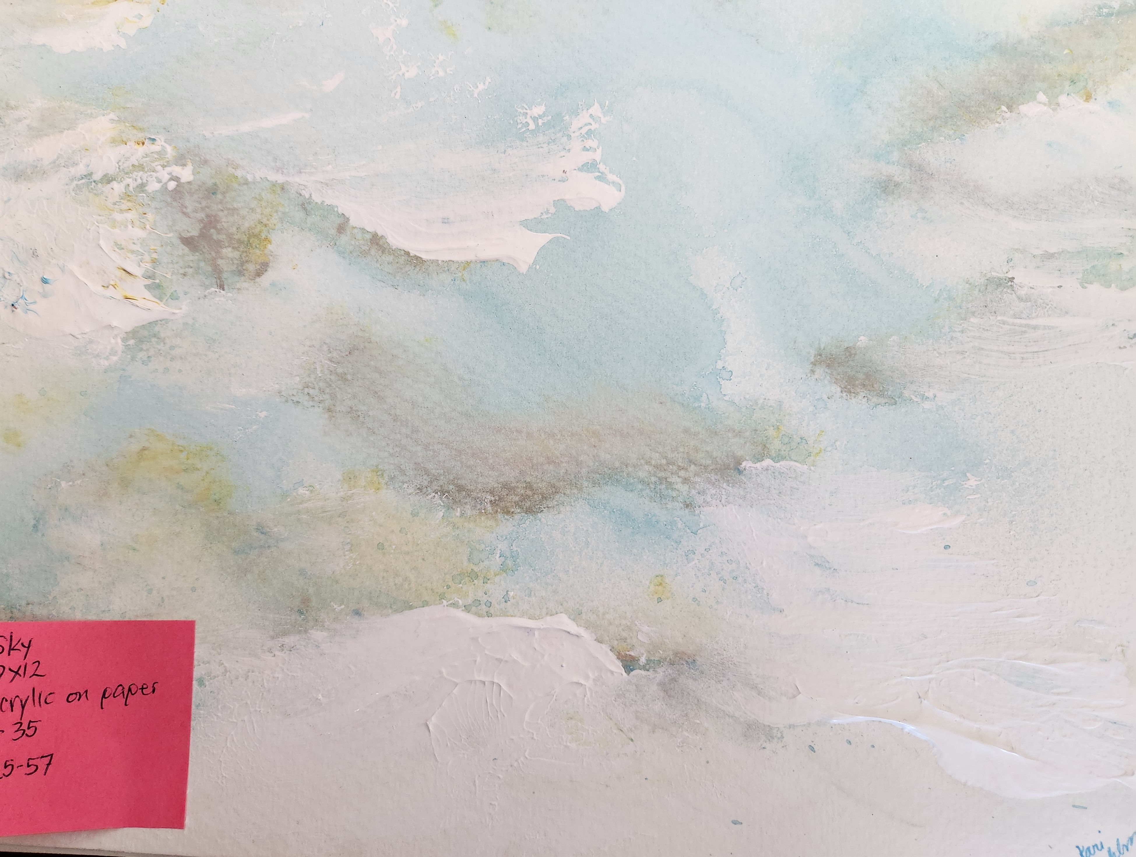 11 X 14-inch matted acrylic painting of the sky