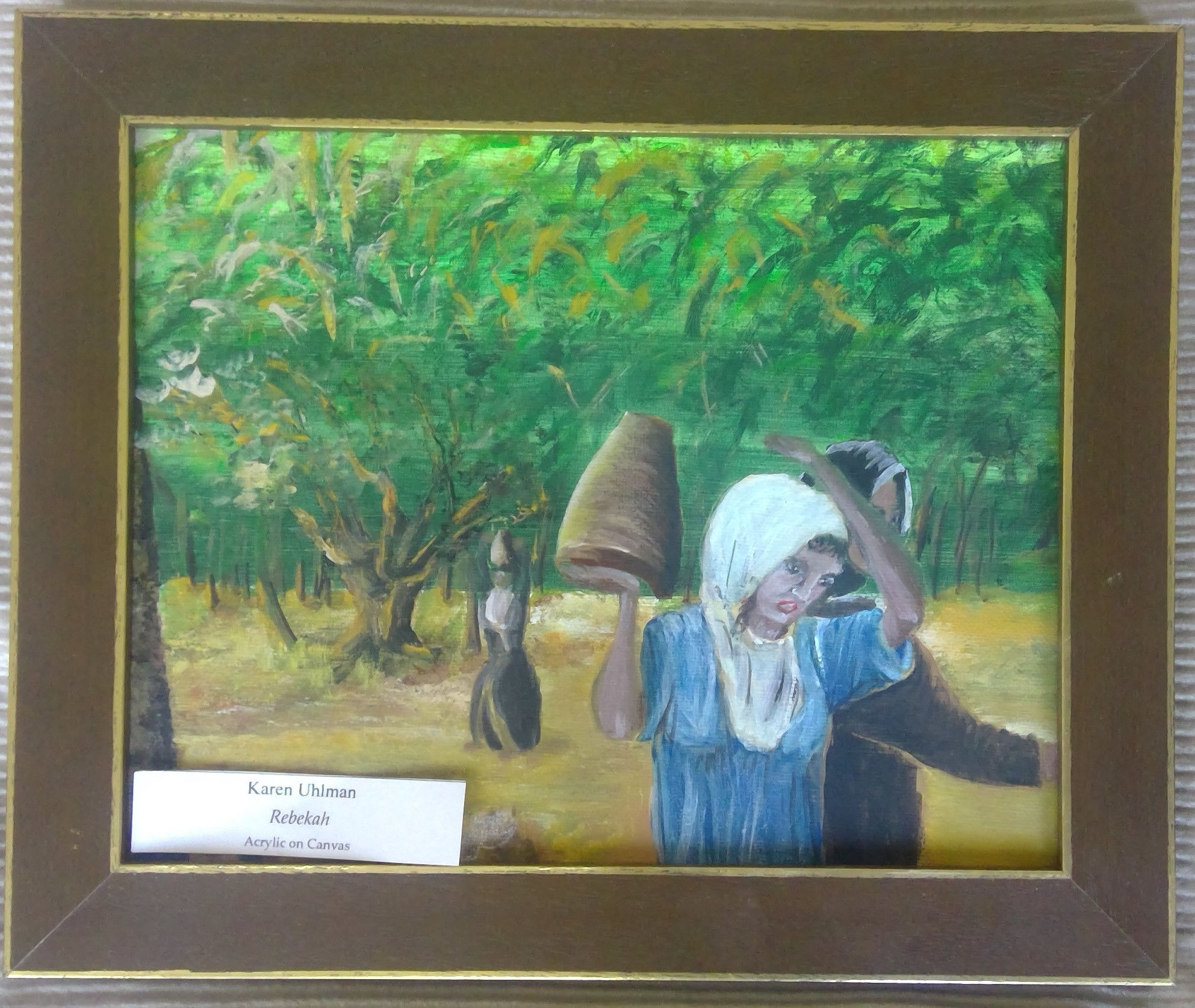 9.8 X 11.8 X .5-inch acrylic painting of Rebekah from the Bible