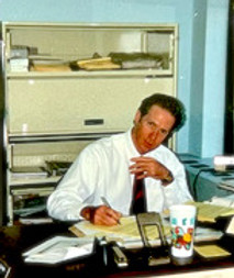 Michael Pevarnik young at desk