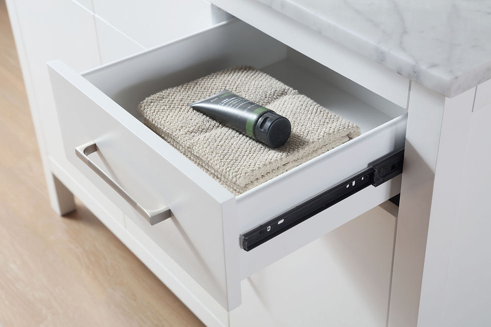 Thumbnail: Atreus 48" White Single Sink Vanity with Carrara Marble Top