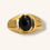 Thumbnail: 10K GOLD BLACK OBSIDIAN BRASS RING - 00673J