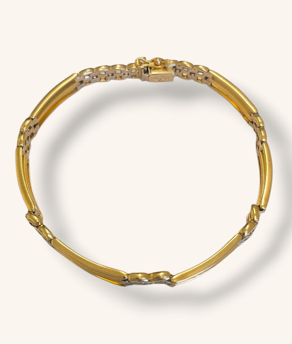 Thumbnail: 10K TWO-TONE GATE LINK BRACELET - 01325J