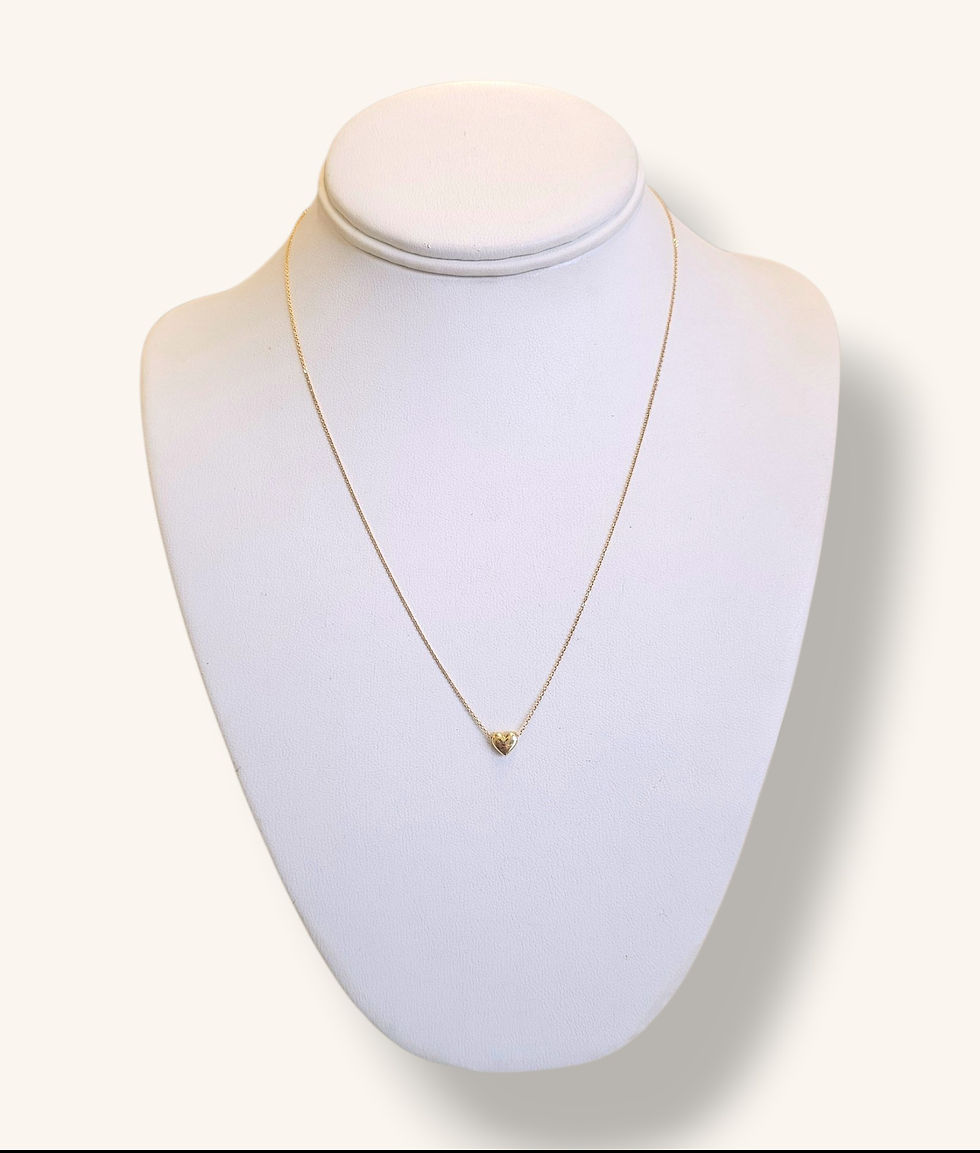 Thumbnail: 10K YELLOW GOLD HEART PENDANT NECKLACE 18" - 01239J
