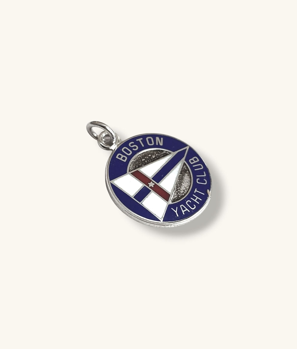 Thumbnail: 925 VINTAGE ENAMEL BOSTON YACHT CLUB PENDANT - PD925496-H