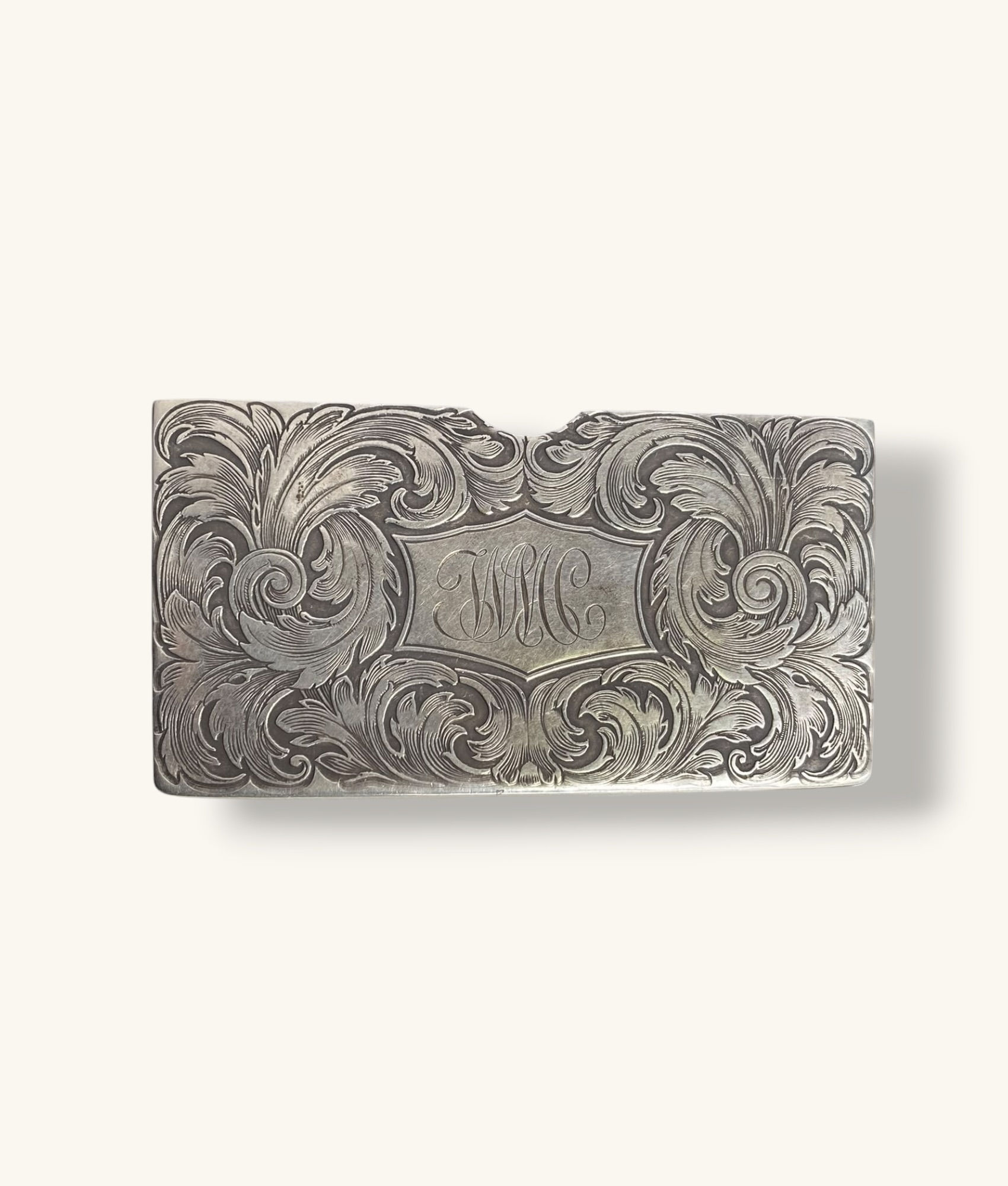 925 ANTIQUE 19TH CENTURY VICTORIAN FLORAL CALLING CARD CASE - VN925509-H