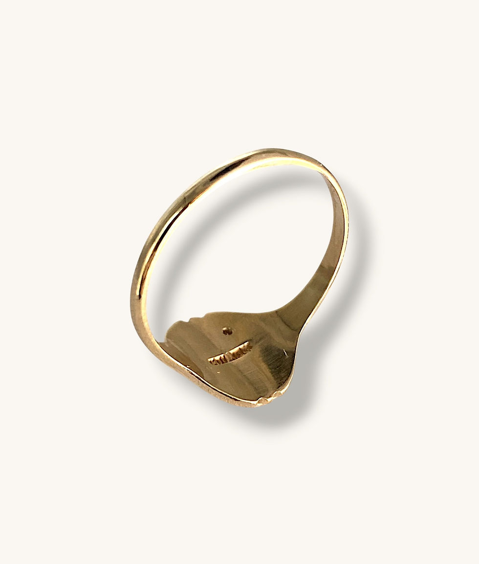 Thumbnail: 10K YELLOW GOLD FLAT OVAL DIAMOND SIGNET RING - RG10K010-H