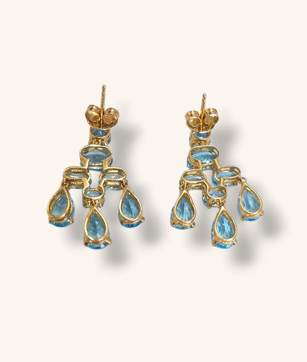 Thumbnail: 14K YELLOW GOLD TOPAZ CHANDELIER EARRINGS - 01232J