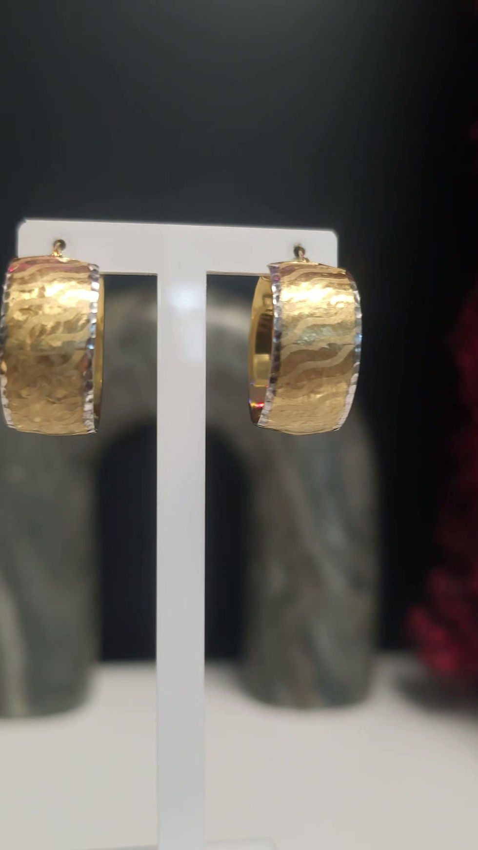 Thumbnail: 14K YELLOW GOLD 22mm WIDE HOOP EARRINGS - 01222J