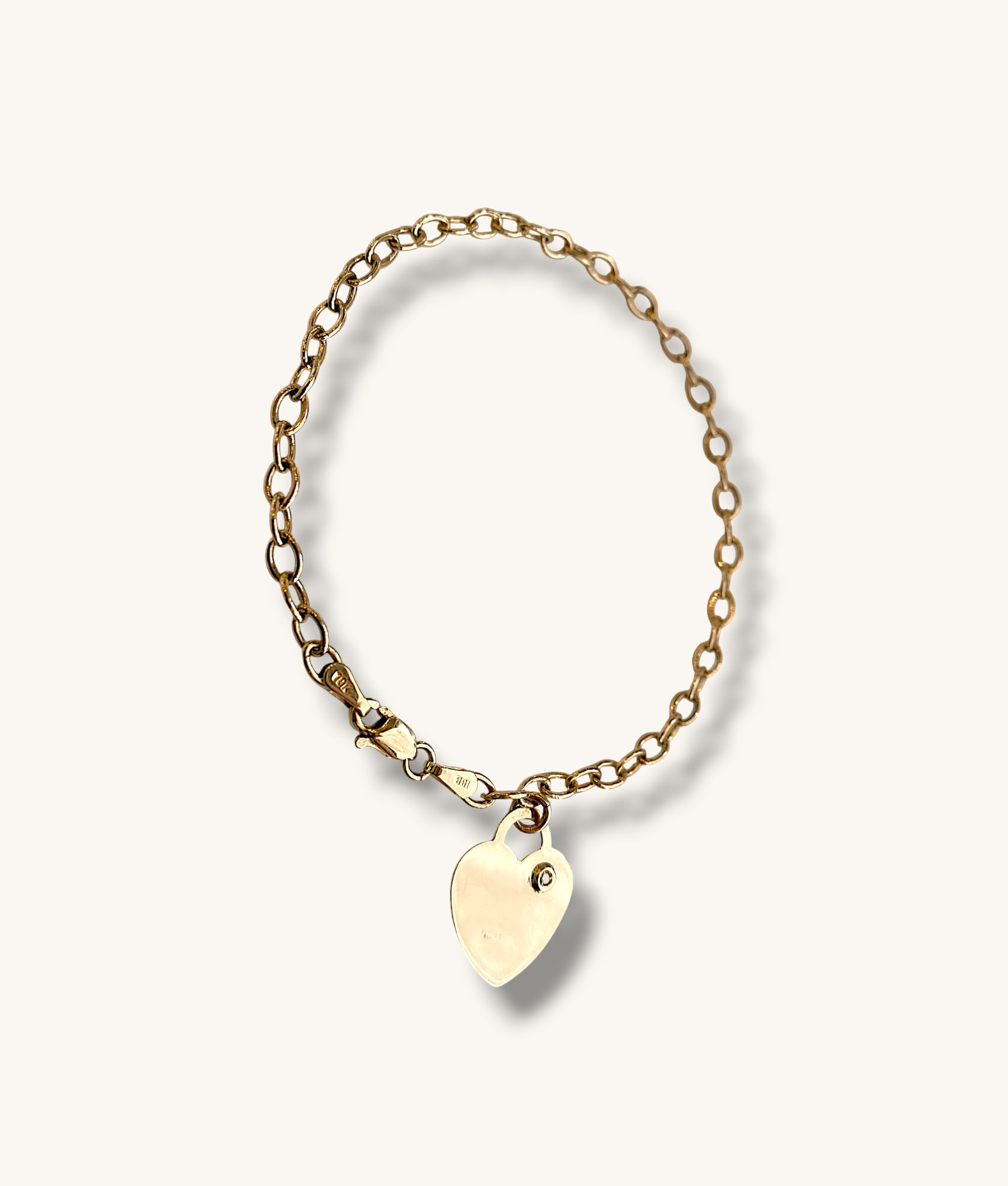 10K TIFFANY & CO. INSPIRED HEART DIAMOND CHARM BRACELET - H