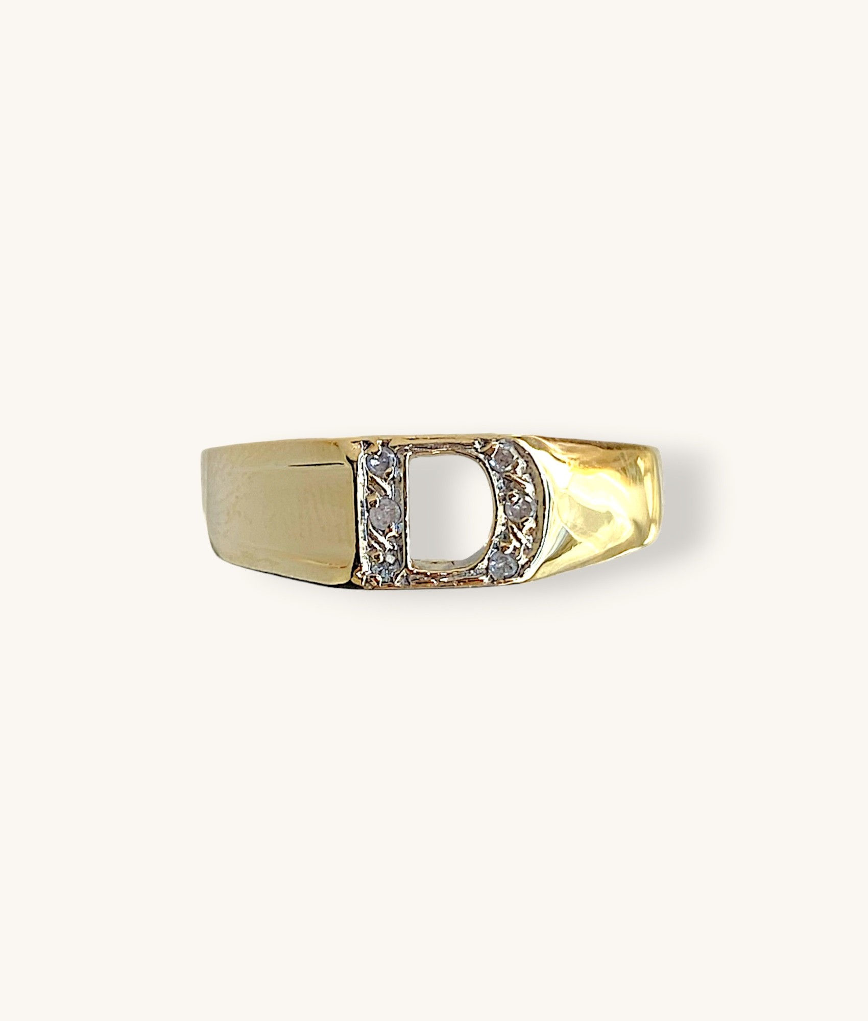 10K DIAMOND ‘D’ INITIAL PERSONALIZED RING - ER10K011-H
