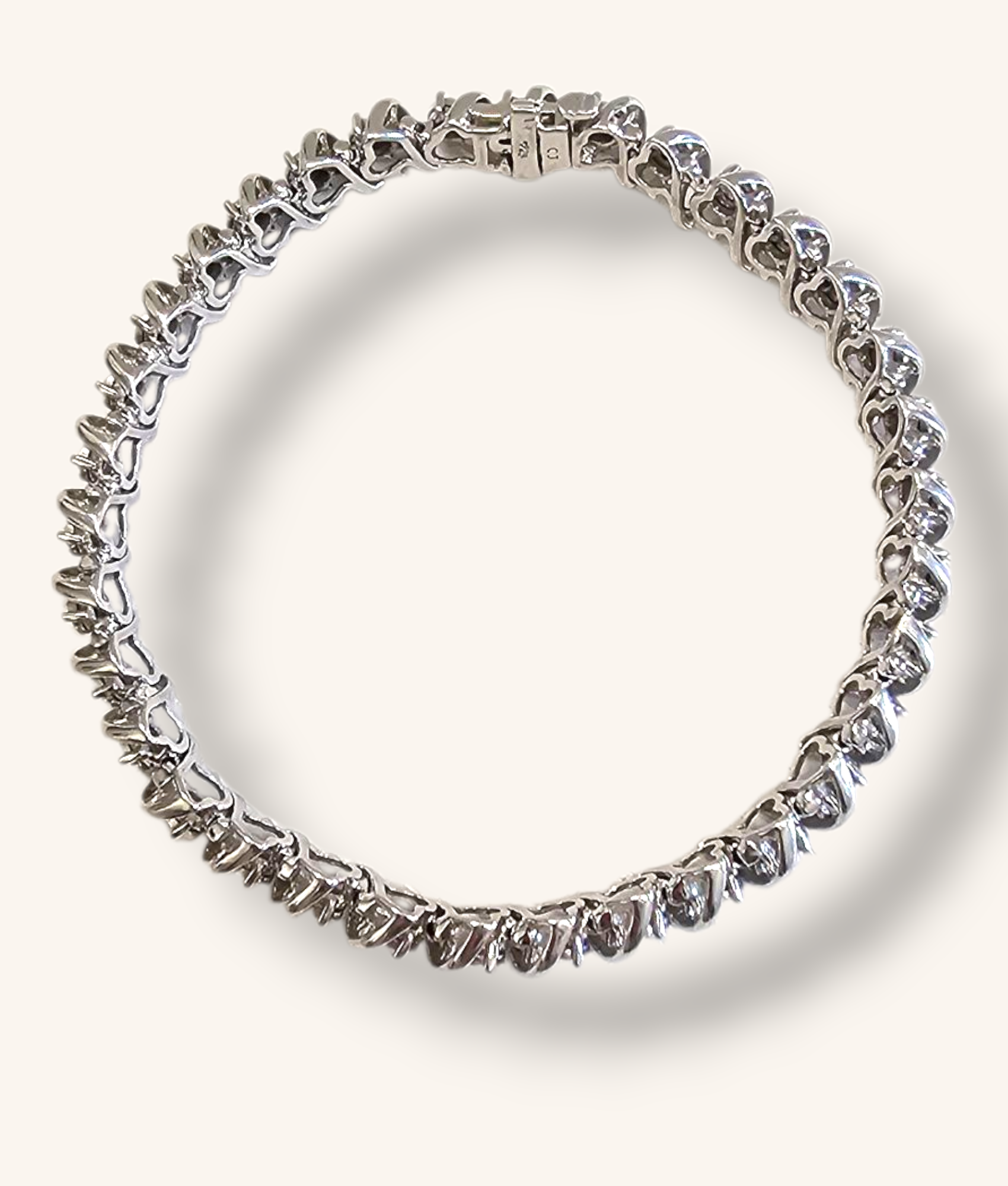 SILVER CUBIC ZIRCONIA TENNIS BRACELET - 00603J