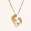 Thumbnail: 10K YELLOW GOLD MOTHER & CHILD HEART DIAMOND PENDANT NECKLACE - 00914J