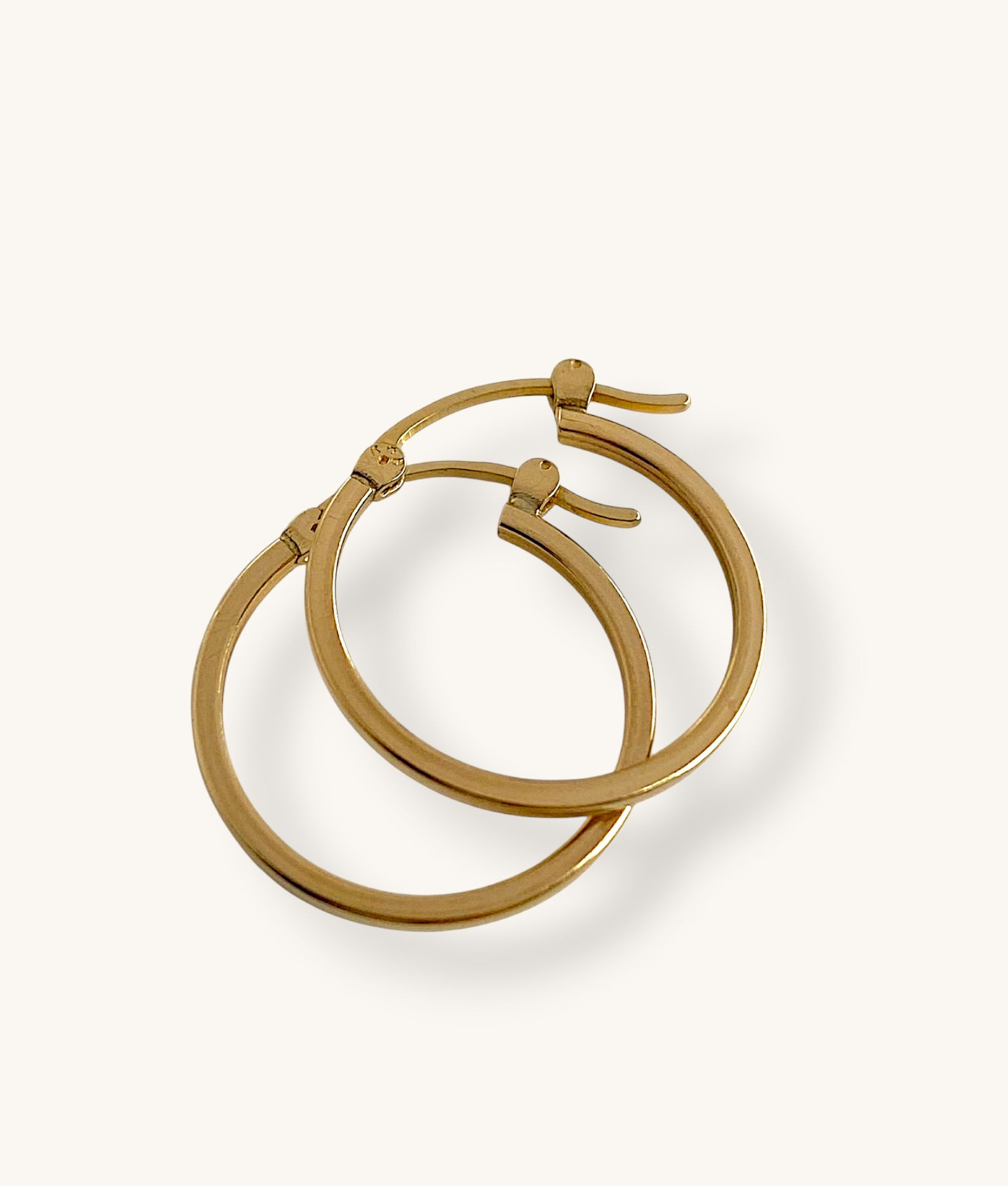 10K YELLOW GOLD FLAT HOOP EARRINGS - H