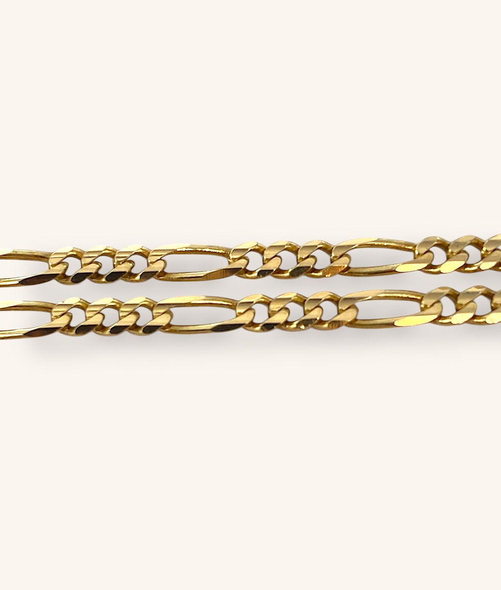 Thumbnail: 10K YELLOW GOLD FIGARO SOLID CHAIN 22.5" - H
