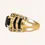 Thumbnail: 10K YELLOW GOLD ONYX AND DIAMOND RING- 01018J