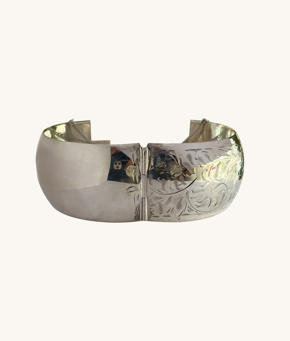 Thumbnail: STERLING SILVER LADYE FAYRE VINTAGE BANGLE BRACELET - H