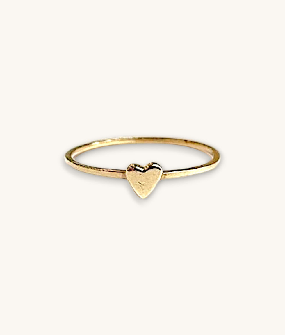Thumbnail: 14K HEART STACKING RING - SZ 8.25 - H